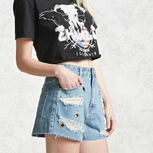 Forever 21 Distressed Denim Shorts